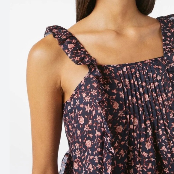Frame Cecil Floral Print Ruffle Top - Picture 3 of 9